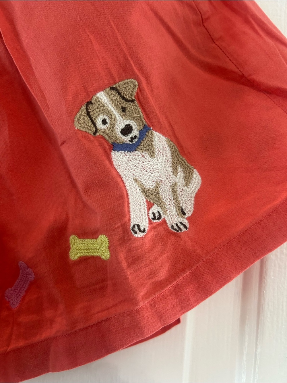 Mini Boden 3–4 Y little girls embroidered dog/puppy lined skirt with pockets - Picture 8 of 11